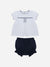 PATACHOU COMPLETO BLUSA+COULOTTE BIANCO MARINE