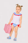 YSABEL MORA maglietta e costume con volant e fiocco stampa floreale 97091