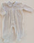 BABYGI TUTINA CINIGLIA GRIGIO PERLA E PUNTO SMOCK BIANCO/AZZURRO