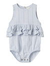 LIL ATELIER PAGLIACCETTO CON VOLANT AZZURRO