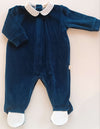 BABYGI TUTINA CINIGLIA NAVY/BLU E COLLO BIANCO RICAMATO NAVY