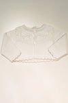 PECESA CARDIGAN CORTO FILO COTONE 100% BIANCO TRAFORATO