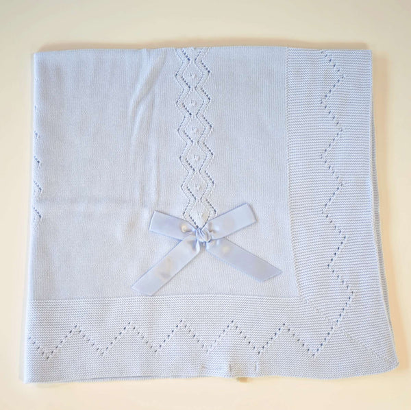 PECESA COPERTA FILO COTONE 100% CELESTE