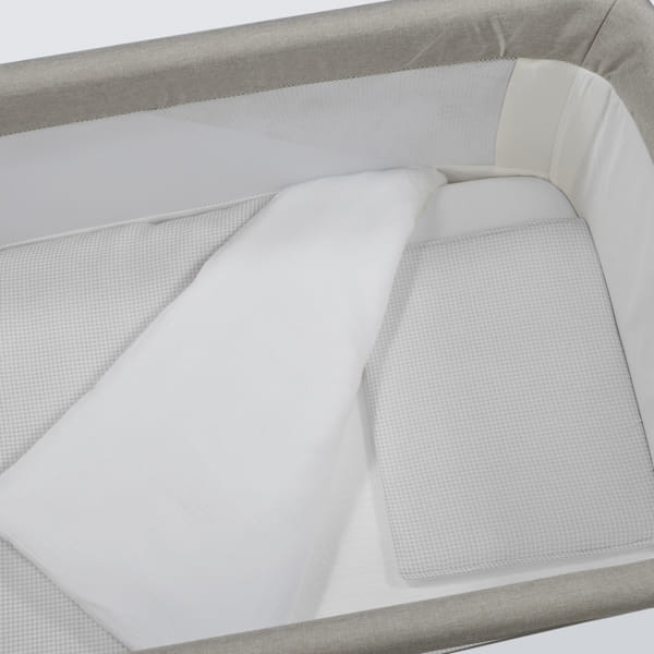 PASITO A PASITO PIUMINO PER CULLA + LENZUOLO CON ANGOLI + CUSCINO 90X50 CM LITTLE BLOOM VICHY GRIGIO TOG 2,5