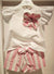 LE BEBè COMPLETO CAMICIA +SHORTS BIANCO ROSA