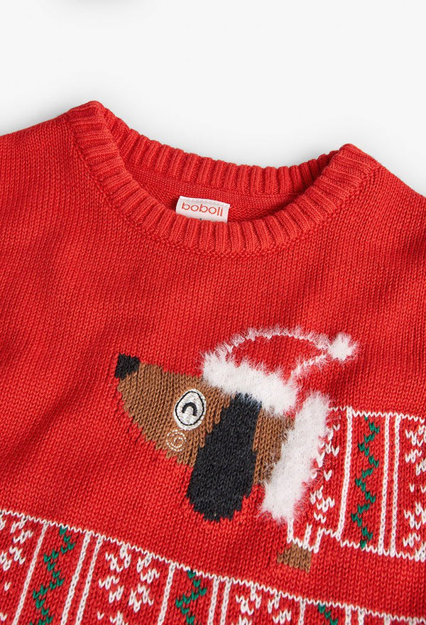 BOBOLI Maglione maglieria "cucciolo" unisex ROSSO