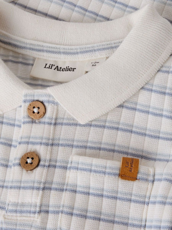 LIL ATELIER BODY COLLO POLO COCONUT MILK/DUSTY BLUE