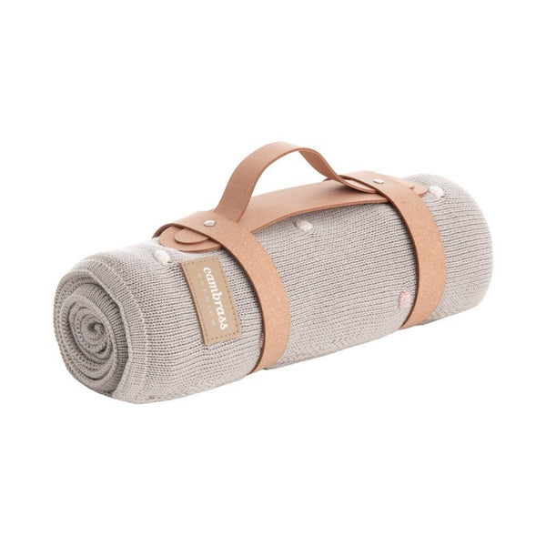 CAMBRASS COPERTA BAMBU GRIGIA CON POIS ROSA E BIANCHI