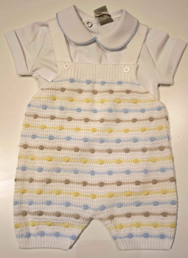 MARLù EK51 SET NASCITA TUTINA 0-3M FILO COTONE+COPERTA+CAPPELLO+SCARPINA CIELO POLVERE MULTICOLOR