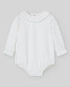 PAZ RODRIGUEZ BODY "ESENCIAL" LATTE CON COLLETTO VOLANT BIA/VERDE