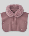 PAZ RODRIGUEZ PONCHO "ESENCIAL" CON PELLICCIA ROSA BLUSH
