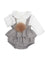BARCELLINO PAGLIACCETTO CON CAMICIA A BODY E POMPOM DI VOLPE 125413