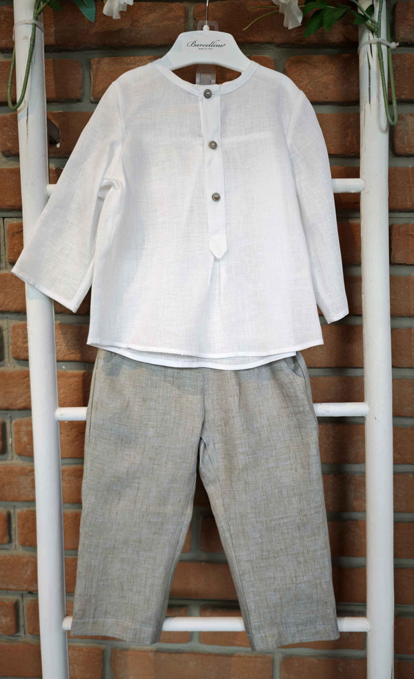 BARCELLINO COMPLETO PANTALONE +CAMICIA 100% LINO 131503