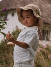 LIL ATELIER POLO M/M COCONUT MILK/ DUSTY BLUE