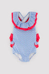 YSABEL MORA Costume da bagno per neonata con volant e fiocco stampa floreale 97091