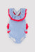 YSABEL MORA Costume da bagno per neonata con volant e fiocco stampa floreale 97091