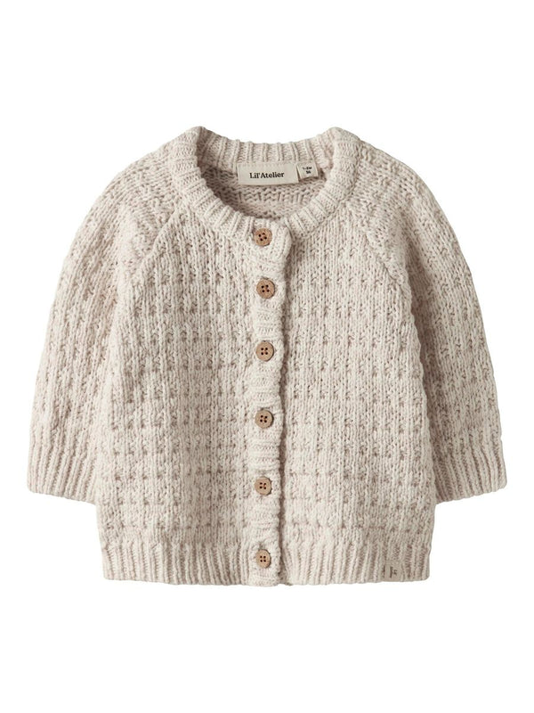 LIL ATELIER CARDIGAN A MAGLIA NOVELLE PEACH/MELANGE