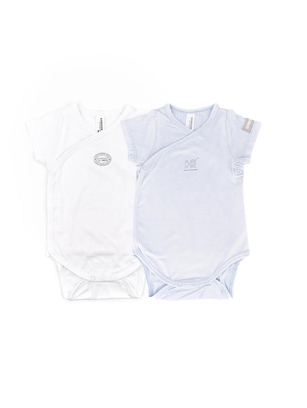 BAMBOOM BODY MEZZA MANICA 2PZ BIANCO AZZURRO