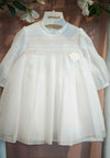 AMAYA ABITO BATTESIMALE PUNTO SMOCK CRUDO ROSA 190027