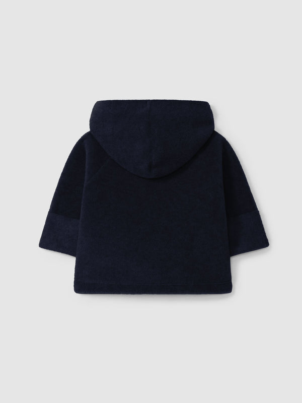 LARANJINHA GIACCA IN PILE CON CAPPUCCIO BLU I5648