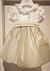 LE BEBè LBG6327 ABITO BIANCO ECRù CON FIOCCO SUL RETRO