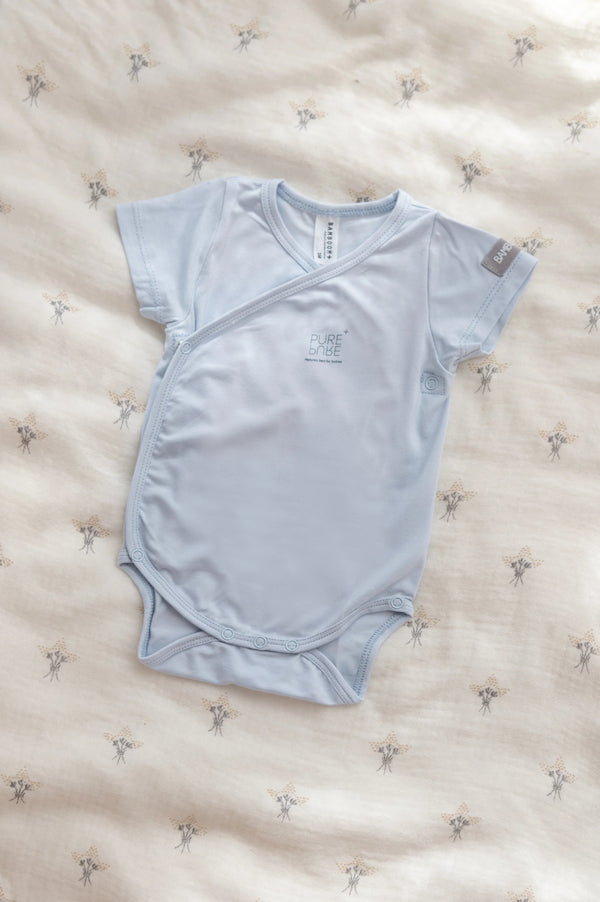 BAMBOOM BODY MEZZA MANICA 2PZ BIANCO AZZURRO