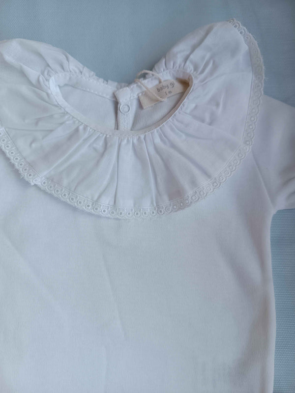 BABYGI BODY COLLO VOLANT BIANCO