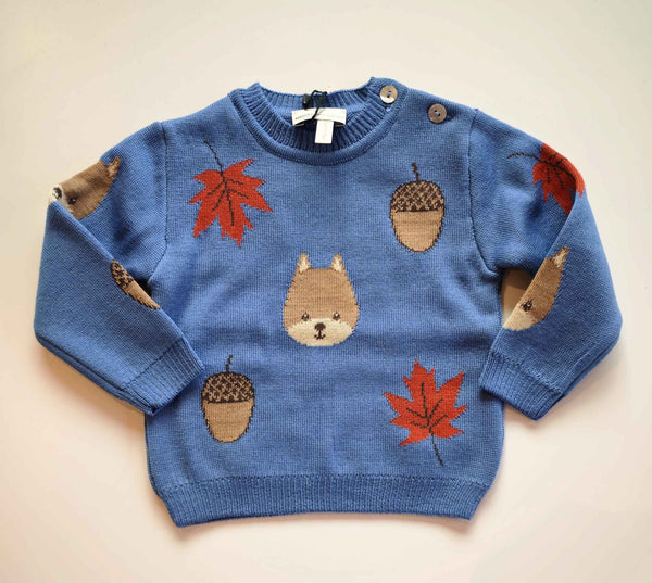 MAGLIFICIO DI VERONA MAGLIA LANA SCOIATTOLO BLU DENIM