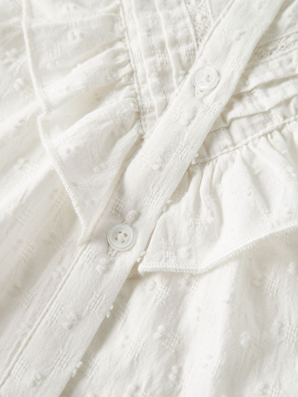NAME IT CAMICIA LAVORATA 100% COTONE BIANCA