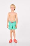 YSABEL MORA Costume da bagno corto da bambino con stampa a stelle marine turchesi 93080