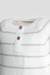 BAMBOOM MAGLIA A RIGHE MANICHE CORTE WARM WHITE