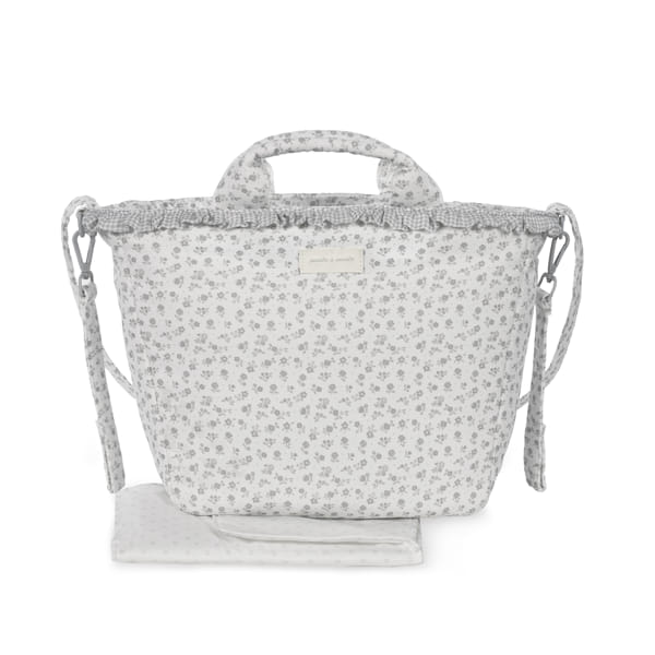PASITO A PASITO BORSA FASCIATOIO LITTLE BLOOM FLOWERS GREY