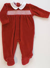 BABYGI TUTINA CINIGLIA ROSSA E PUNTO SMOCK