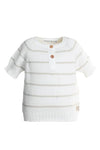 BAMBOOM MAGLIA A RIGHE MANICHE CORTE WARM WHITE