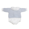 PASITO A PASITO SET MAGLIA IN TRICOT + CULOTTE + BODY BAMBULA AZZURRO 0-1 MESE