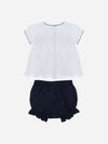 PATACHOU COMPLETO BLUSA+COULOTTE BIANCO MARINE
