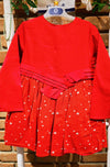 TUTTO PICCOLO ABITO ROSSO CON TULLE E STELLINE + CALZAMAGLIA ARGENTO