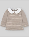 PAZ RODRIGUEZ COMPLETO COTONE/CASHMERE LAVORATO COLLO TONDO TORTORA