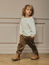 LIL ATELIER PANTALONE VELLUTO A COSTE SEPIA TINT