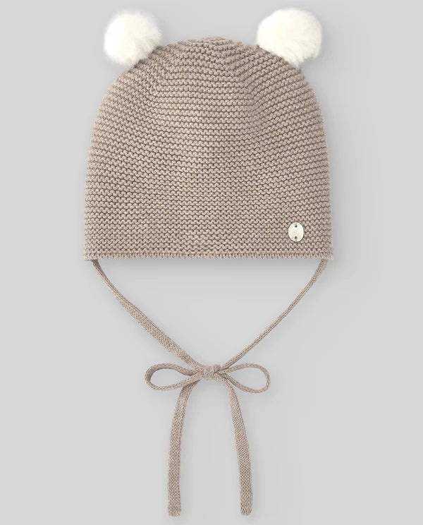 PAZ RODRIGUEZ CAPPELLO CASHMERECOM POMPOM ESSENCIAL TORTORA