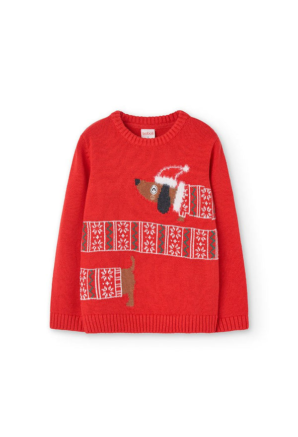BOBOLI Maglione maglieria "cucciolo" unisex ROSSO