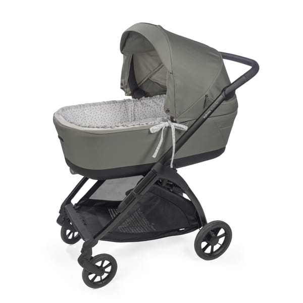 PASITO A PASITO COPERTURA NAVICELLA CON ASTE + LENZUOLO CON ANGOLI PER NAVICELLA LITTLE BLOOM FIORI GRIGIO
