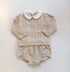 BOBOLI COMPLETO MAGLIA COULOTTE TRICOT BEIGE