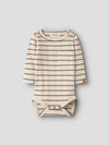 LIL ATELIER BODY A RIGHE PANNA E MARRONE TURTLEDOVE/KANGAROO