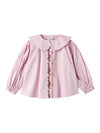 NAME IT CAMICIA A CAMPANA ROSA CON RICAMO