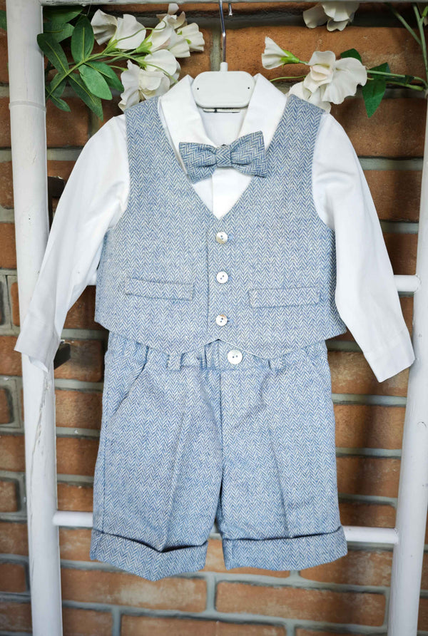 JO MILANO COMPLETO 4PZ PANTALONE +GILET +PAPILLON SPIGATO CARTA DA ZUCCHERO+CAMICIA BIANCA