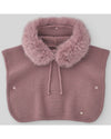 PAZ RODRIGUEZ PONCHO "ESENCIAL" CON PELLICCIA ROSA BLUSH