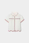BOBOLI CAMICIA RICAMATA BIANCA M/M