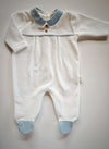 BABYGI TUTINA CINIGLIA PANNA CON COLLO TONDO "PIED DE POULE" VERDE