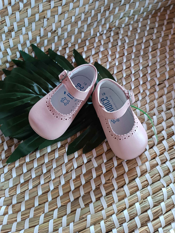 INDICE Scarpina 1513 ballerina in pelle rosa lavorata